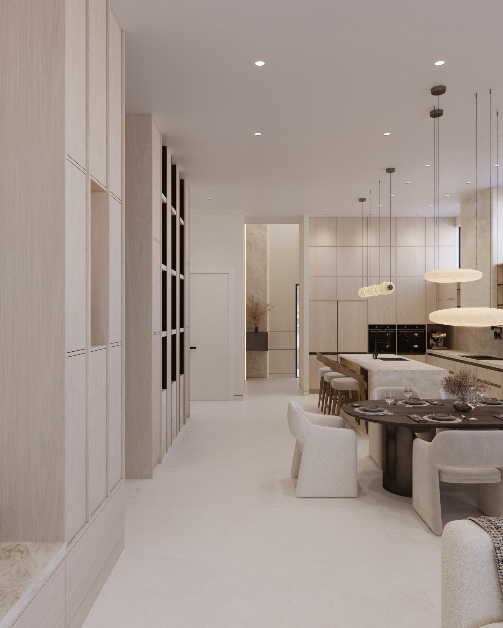 Hallway to the kitchen and dining