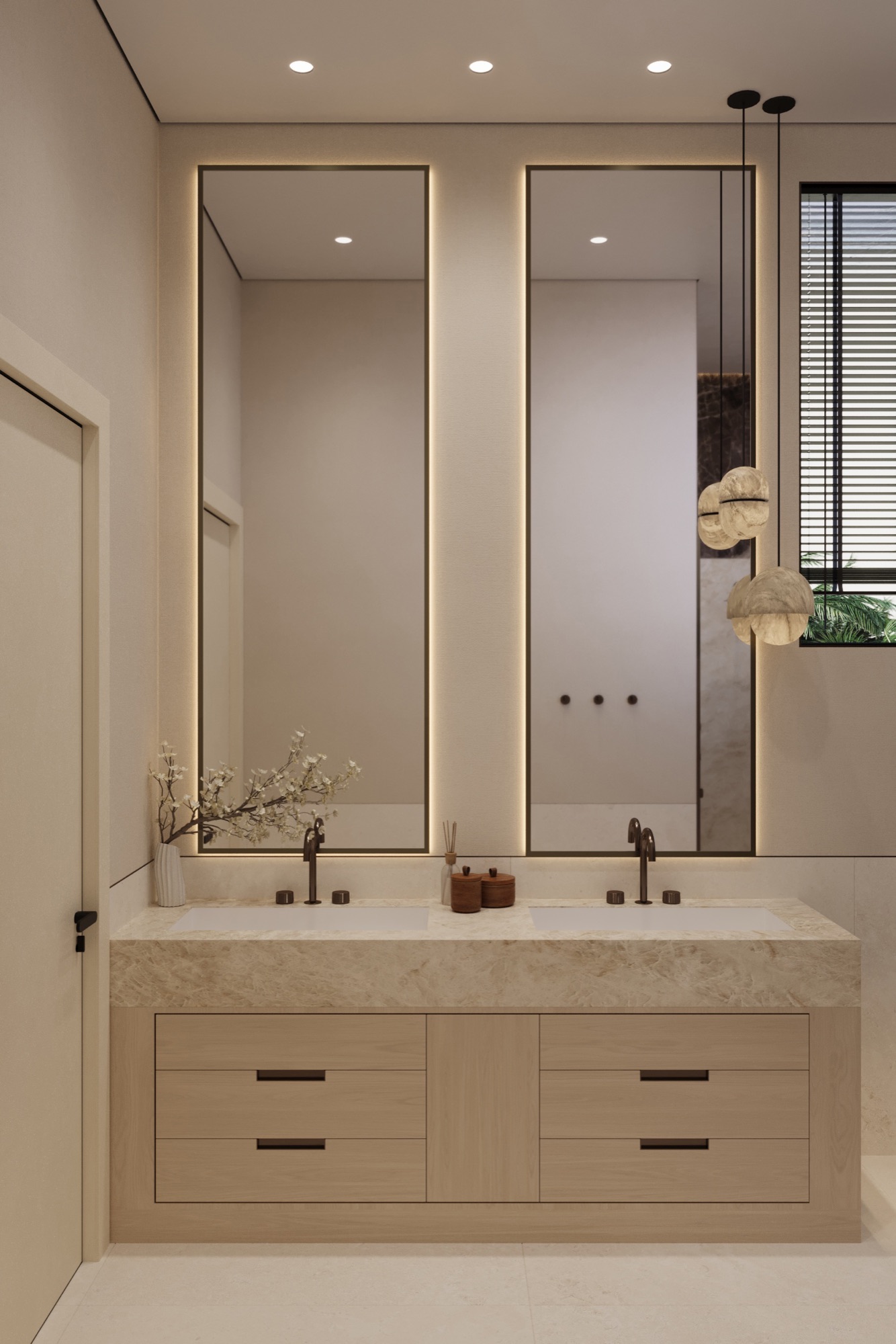 Master bathroom double vanity